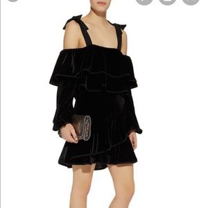 Petersyn Tasha velvet ruffle dress from Saks fifth